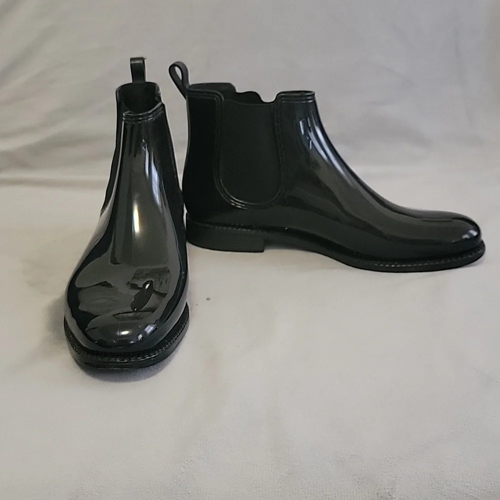 Rain Ankle Boots, Color Black, Size 10, Raining Shoes